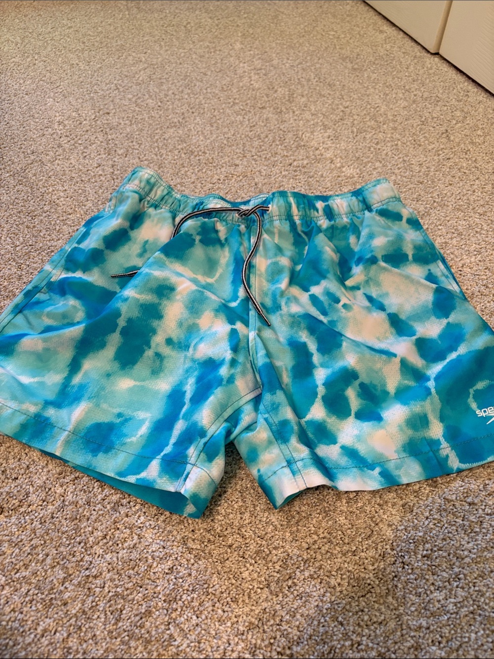 Men's Turquoise Tie-Dye Swim Shorts